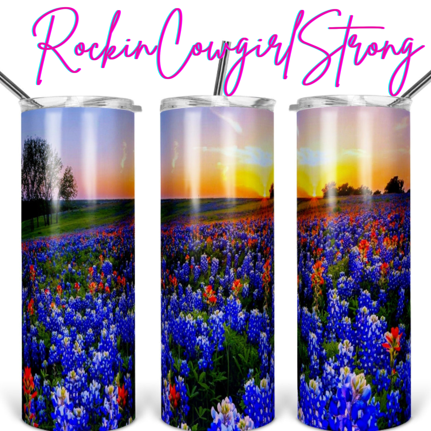 TEXAS Bluebonnets Skinny Tumbler 20 Oz