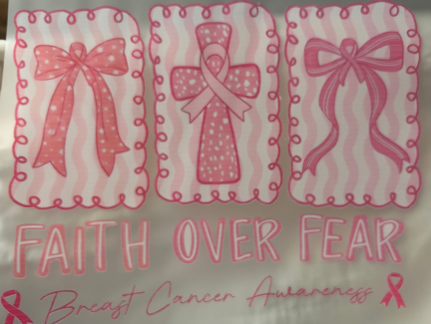 Faith Over Fear Breast Cancer Awareness DTF Unisex SoftStyle T-Shirt