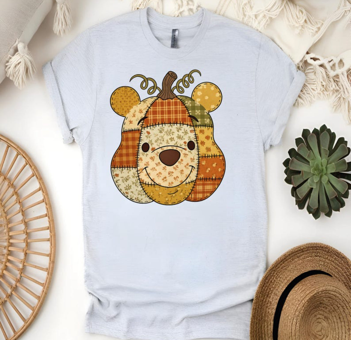 Patchwork Friend Pumpkin Halloween Fall DTF Unisex SoftStyle T-Shirt