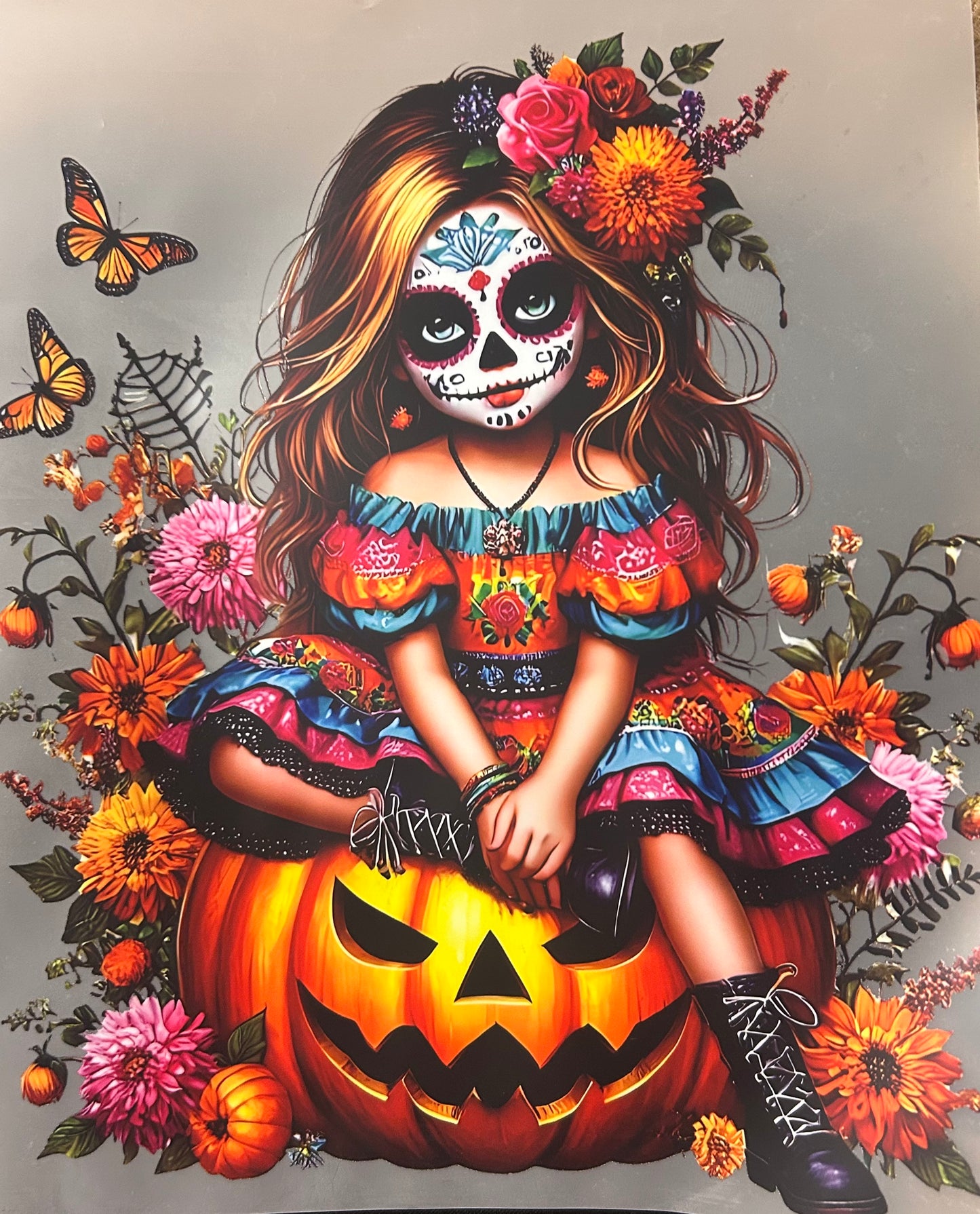 Halloween Day Of The Dead Sugar Skull ❤️ DTF Halloween Fall Unisex SoftStyle T-Shirt