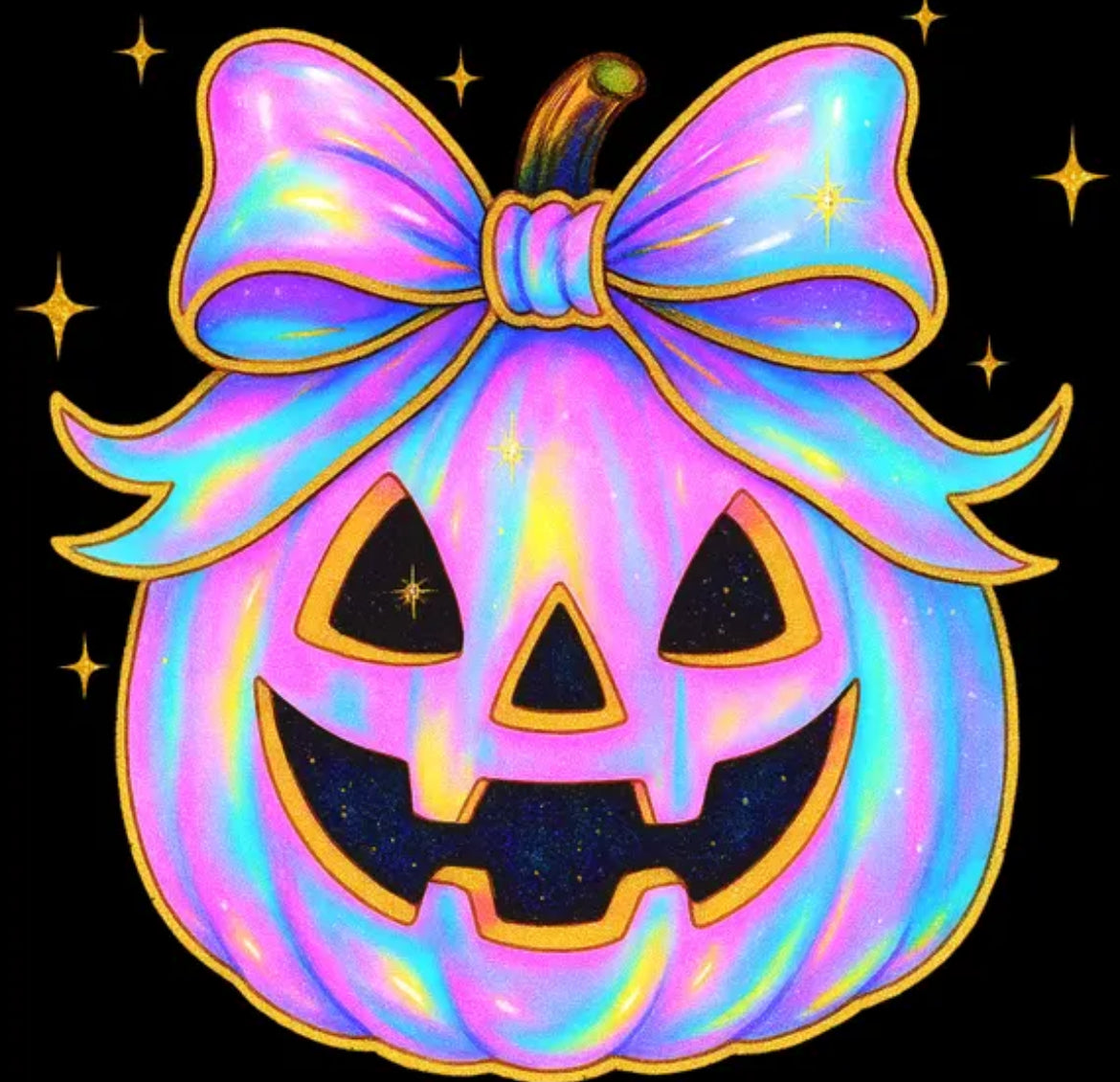 Sparkly Spooky Ghost Iridescent DTF Halloween Fall Unisex SoftStyle T-Shirt