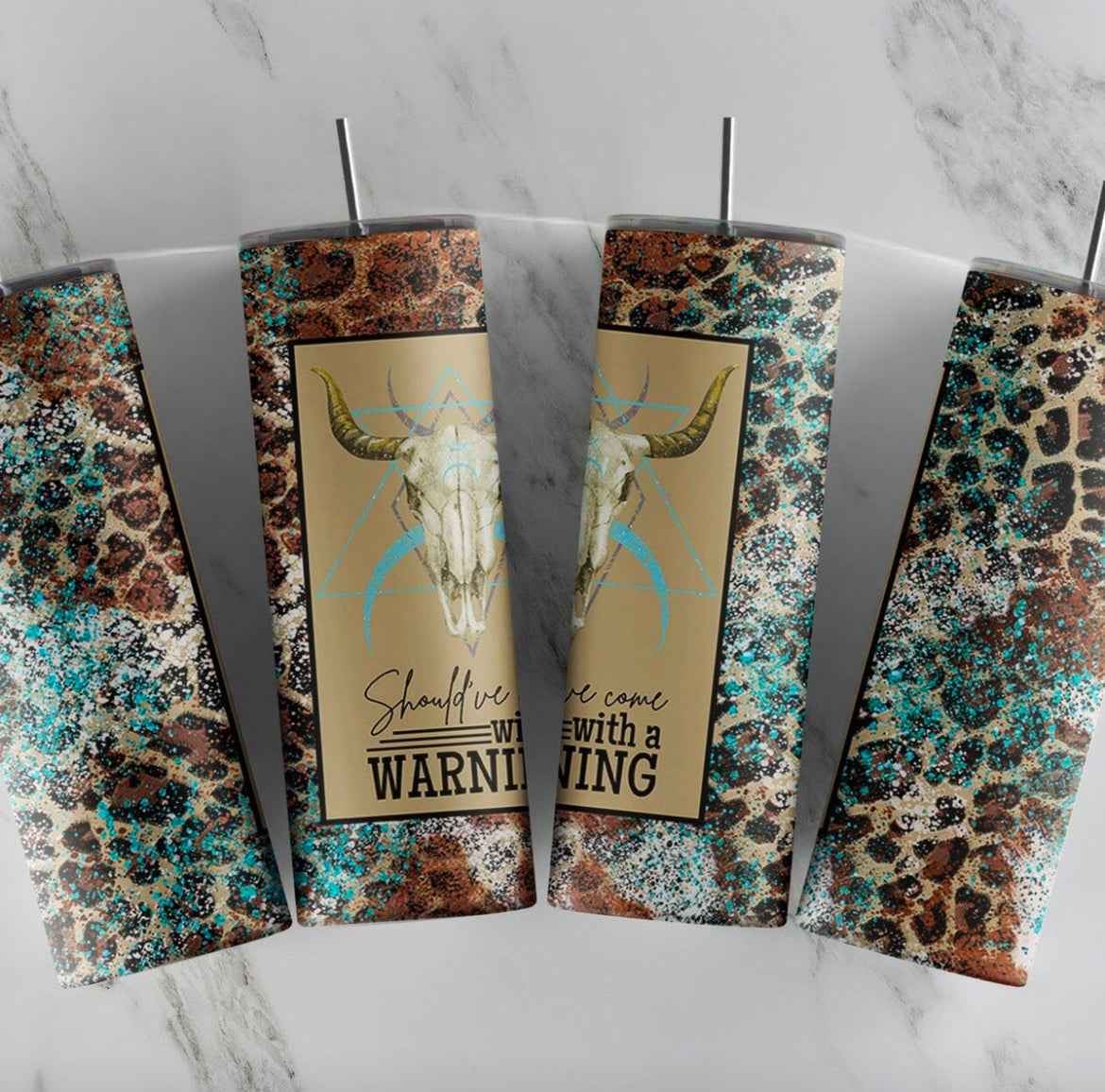 Should Have Come With A Warning SKULL Skinny Tumbler 20 Oz