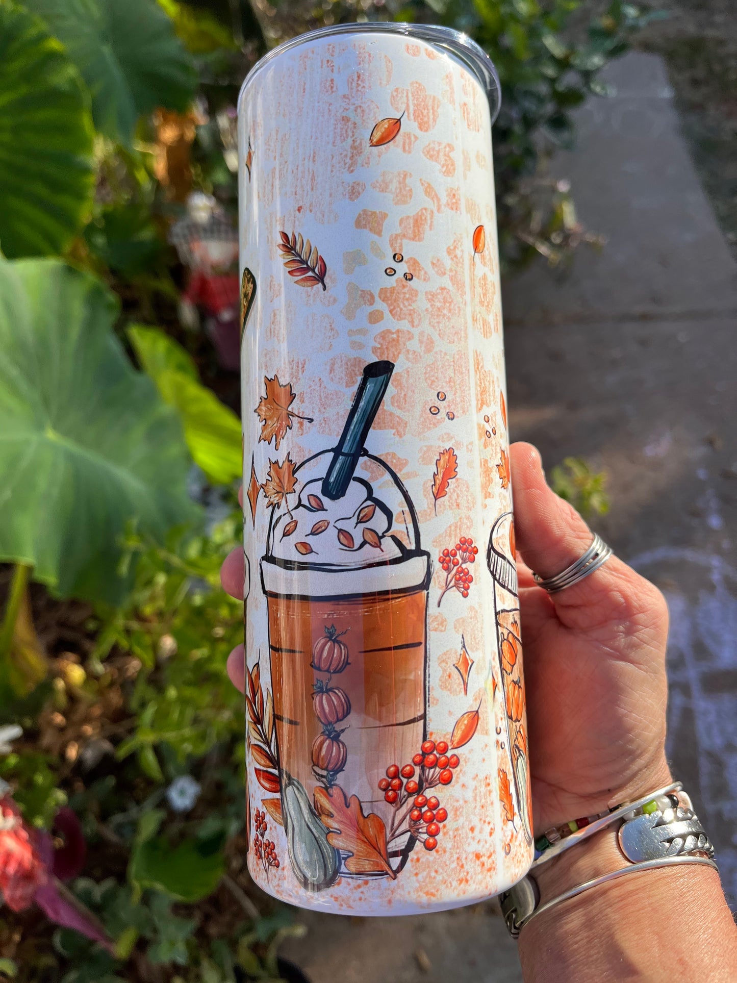 Fall Vibes Pumpkin Spice Skinny Tumbler 20 Oz