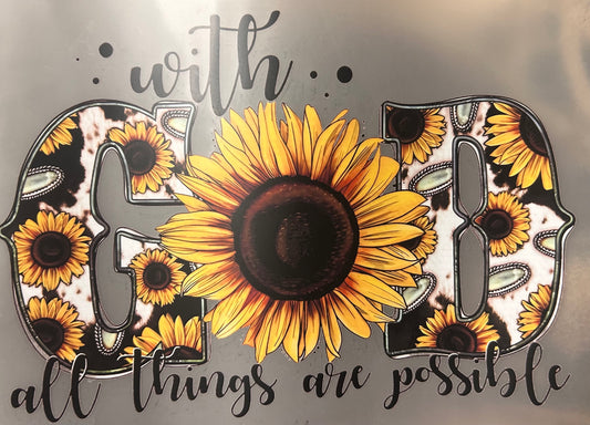 With GOD Sunflower Fall DTF Unisex SoftStyle T-Shirt