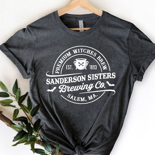 Premium Witches Brew Sisters Brewing Co. Halloween Fall ScreenPrint Unisex SoftStyle T-Shirt