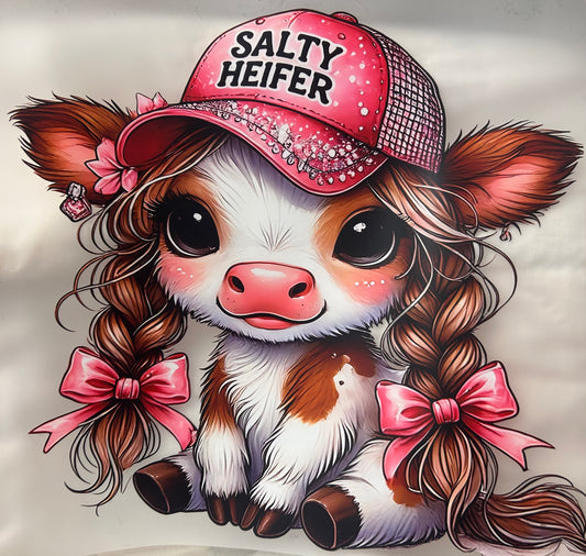 Salty Heifer Highland Cow DTF Unisex SoftStyle T-Shirt
