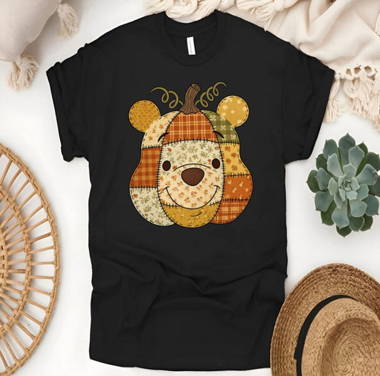 Patchwork Friend Pumpkin Halloween  Fall DTF Unisex SoftStyle T-Shirt
