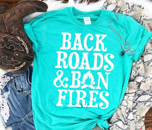 Back Roads & Bon Fires ScreenPrint Unisex SoftStyle T-Shirt