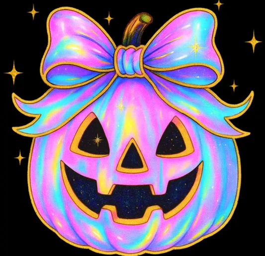 Sparkly Spooky Ghost Iridescent DTF Halloween Fall Unisex SoftStyle T-Shirt